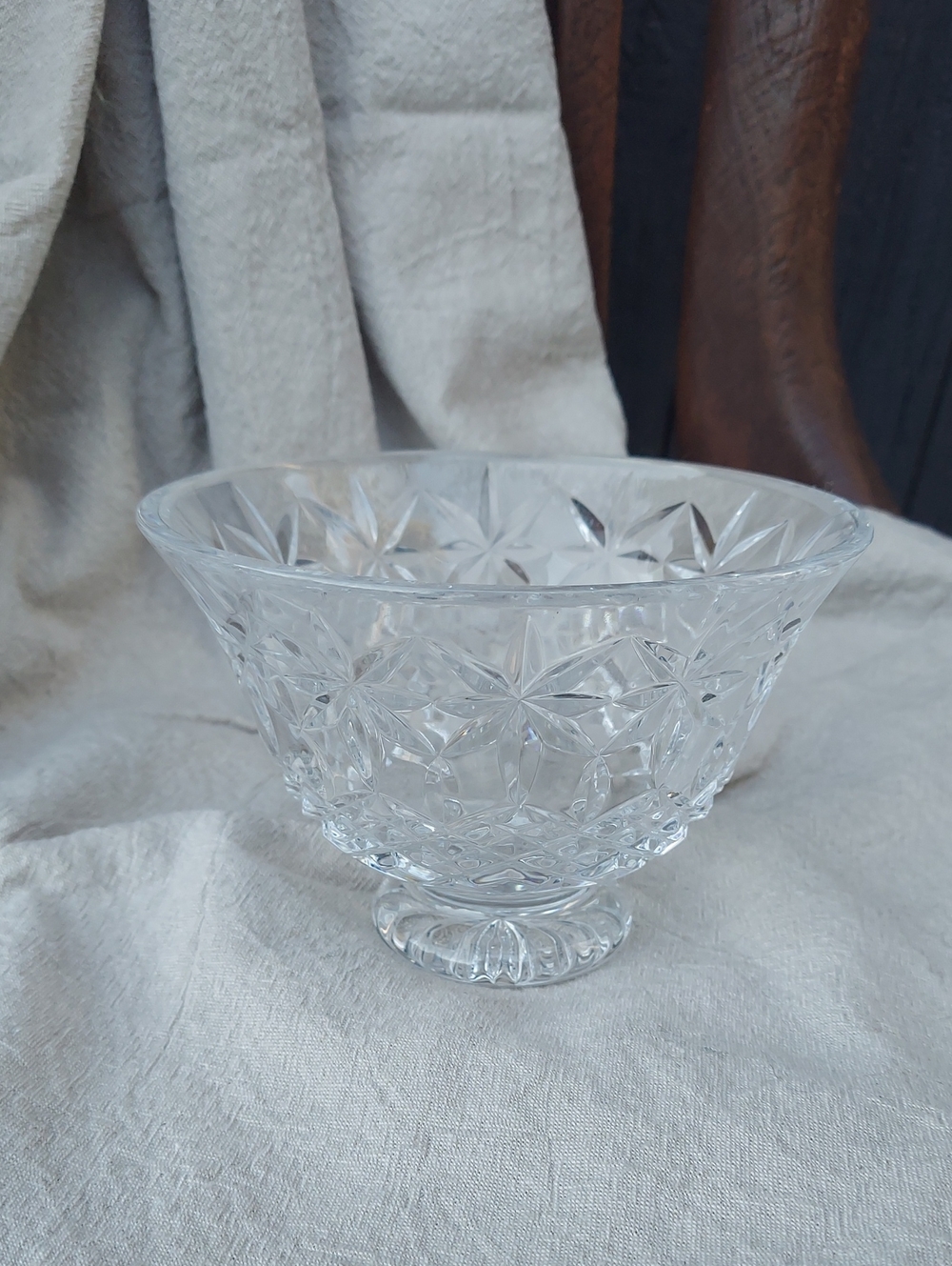 Vintage Waterford Crystal 6" Balmoral Footed Bowl Cut Glass Pedestal Dish